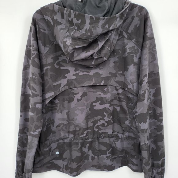 Lululemon Pack It Up Jacket Coat Size 6 Incognito Camo Multi Black Windbreaker - Picture 2 of 10